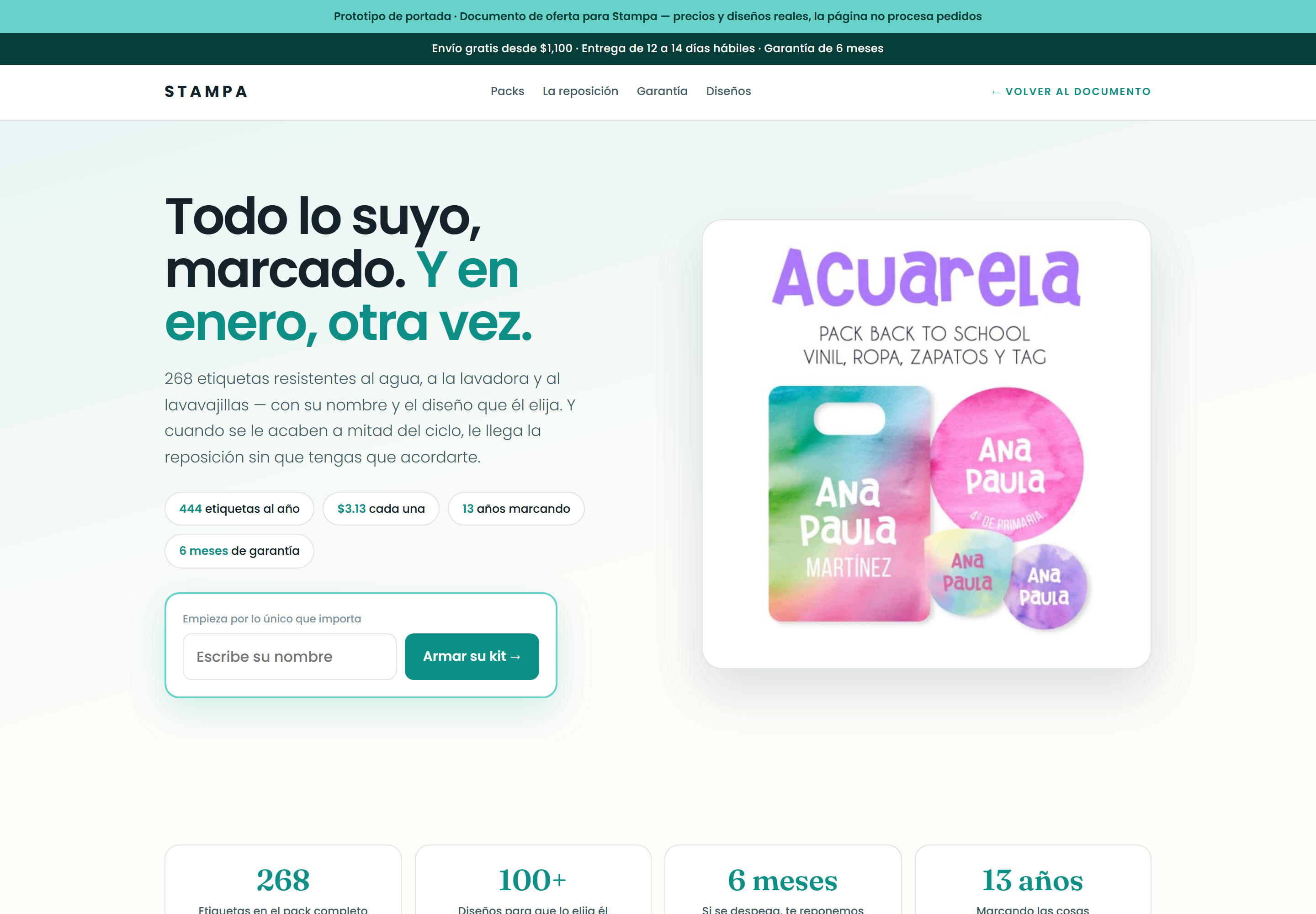 Prototipo de portada de Stampa